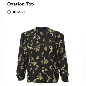 CAbi Black Floral Women's Blouse